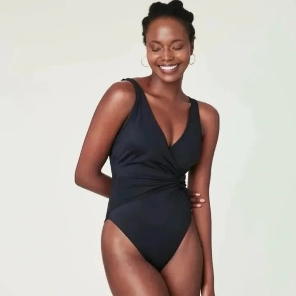 Andie Swim The Capri One Piece Black Eco Nylon Size Medium
